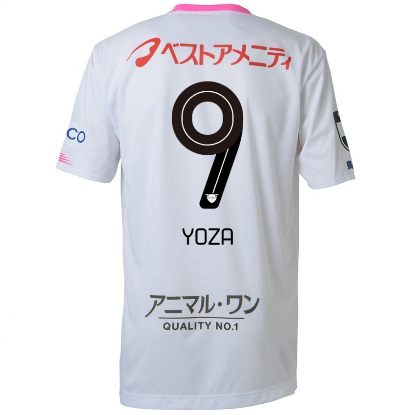 Gyermek Tomomichi Yoza #9 Fehér Kék Rózsaszín Idegenbeli Jersey 2024/25 Mez Póló Ing