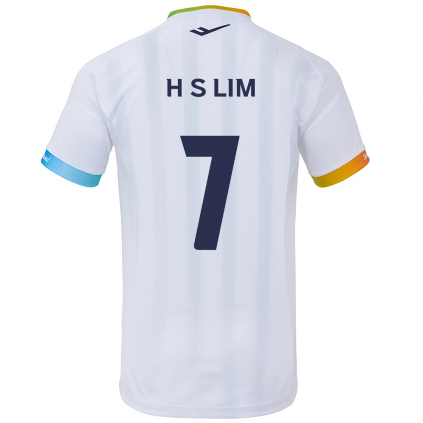 Gyermek Sang-Hyub Lim #7 Fehér Kék Idegenbeli Jersey 2024/25 Mez Póló Ing