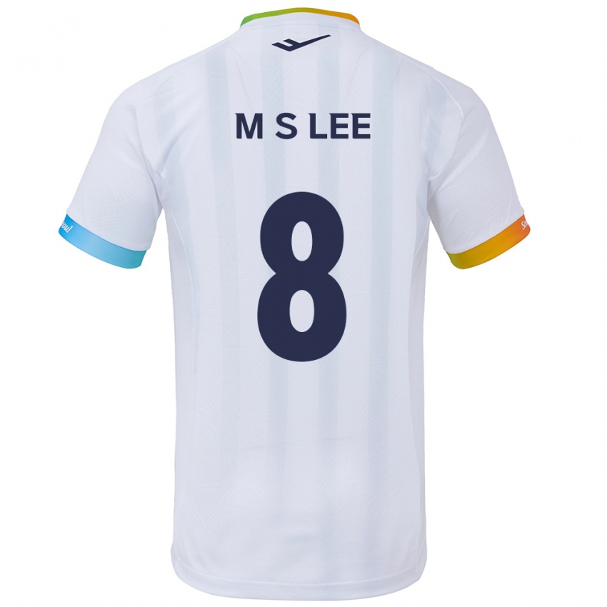 Gyermek Seung-Mo Lee #8 Fehér Kék Idegenbeli Jersey 2024/25 Mez Póló Ing