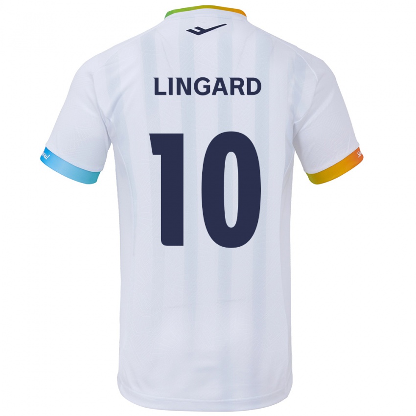 Gyermek Jesse Lingard #10 Fehér Kék Idegenbeli Jersey 2024/25 Mez Póló Ing