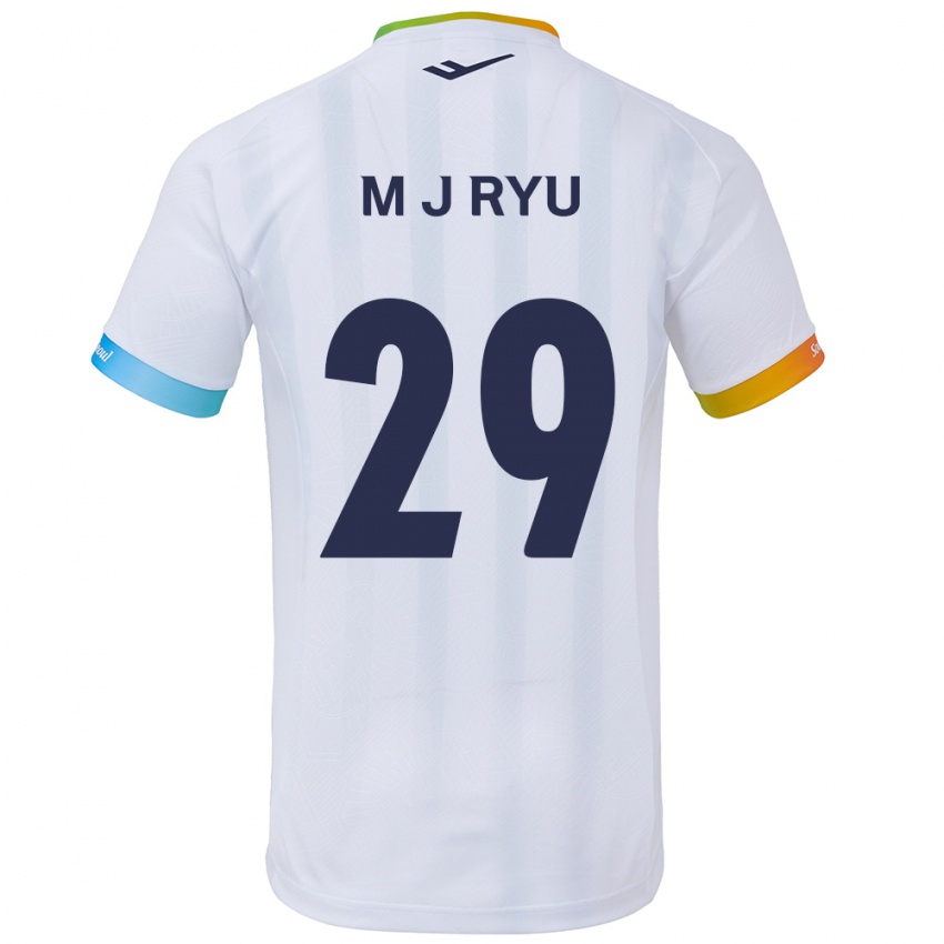 Gyermek Jae-Moon Ryu #29 Fehér Kék Idegenbeli Jersey 2024/25 Mez Póló Ing