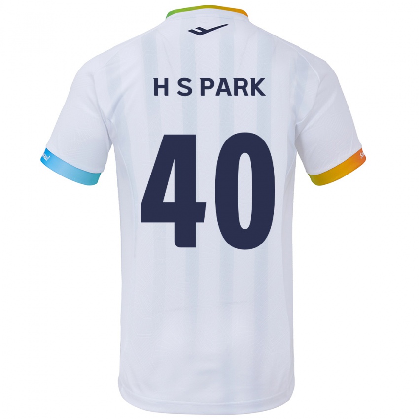 Gyermek Seong-Hun Park #40 Fehér Kék Idegenbeli Jersey 2024/25 Mez Póló Ing