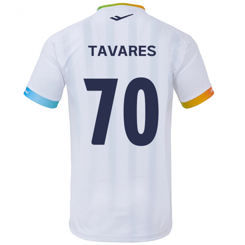 Gyermek Ronaldo Tavares #70 Fehér Kék Idegenbeli Jersey 2024/25 Mez Póló Ing