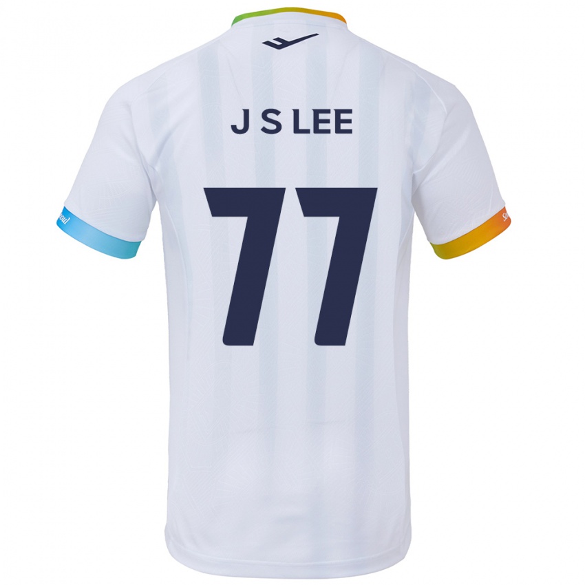 Gyermek Seung-Joon Lee #77 Fehér Kék Idegenbeli Jersey 2024/25 Mez Póló Ing