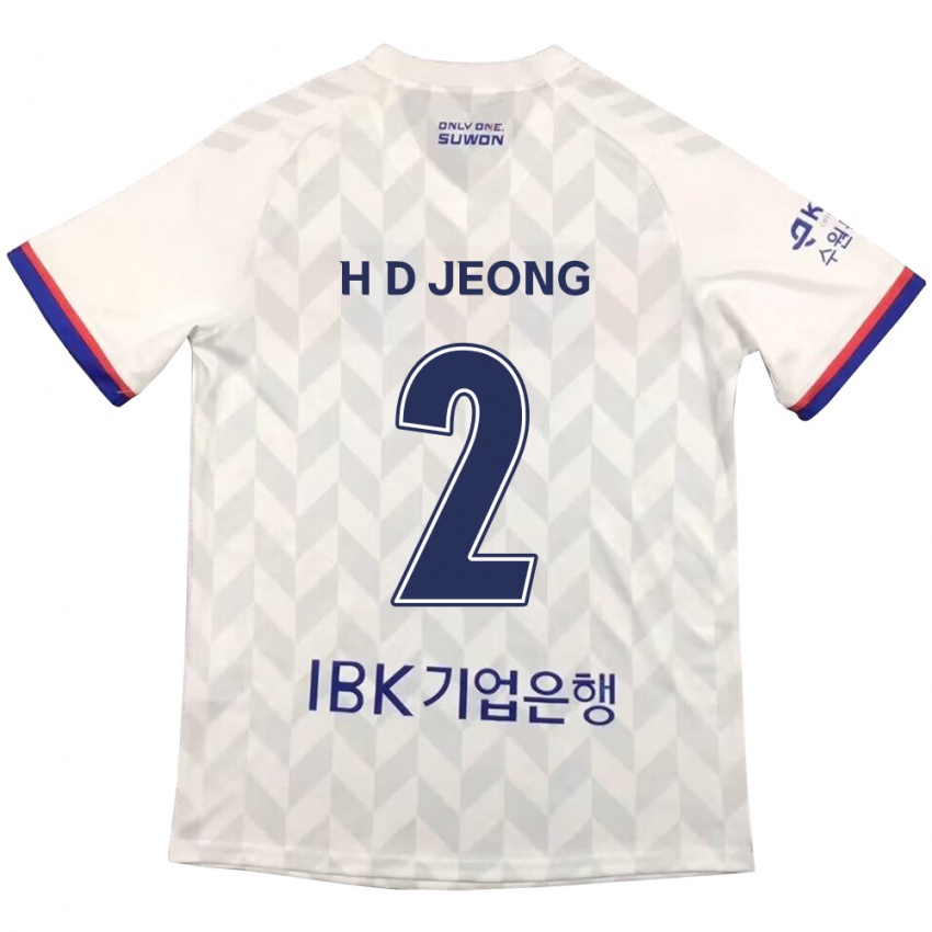 Gyermek Dong-Ho Jeong #2 Fehér Kék Idegenbeli Jersey 2024/25 Mez Póló Ing