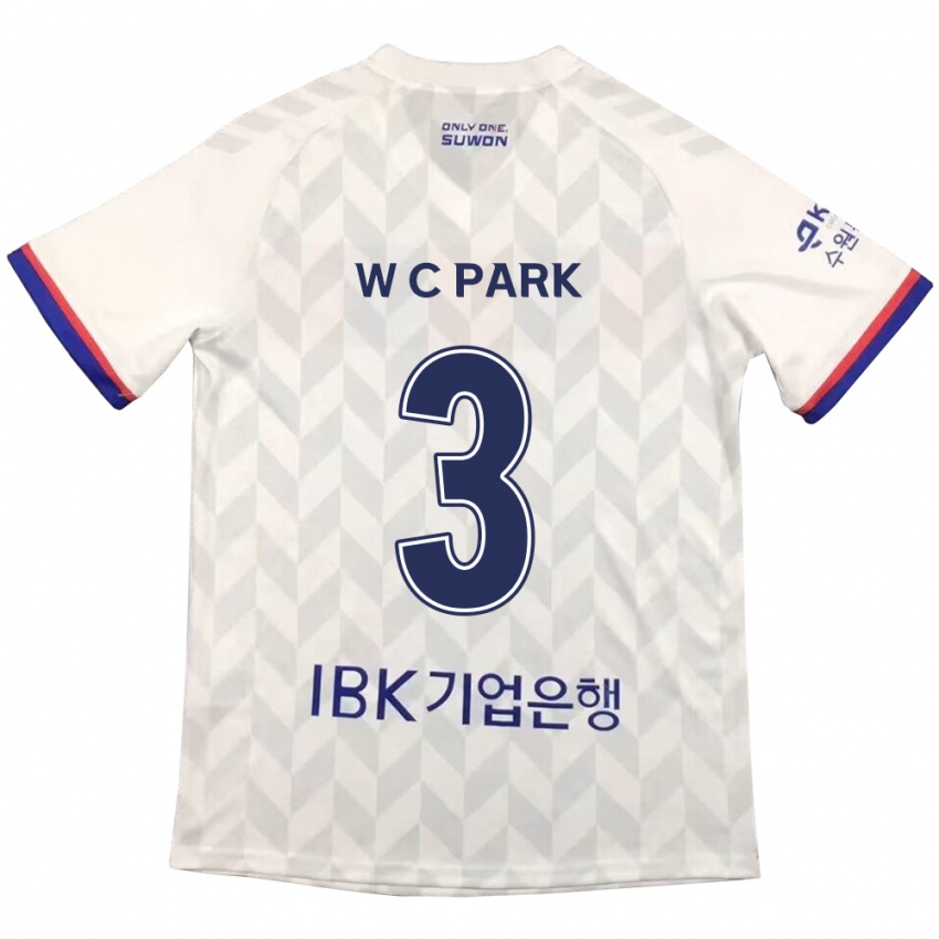 Gyermek Cheol-Woo Park #3 Fehér Kék Idegenbeli Jersey 2024/25 Mez Póló Ing