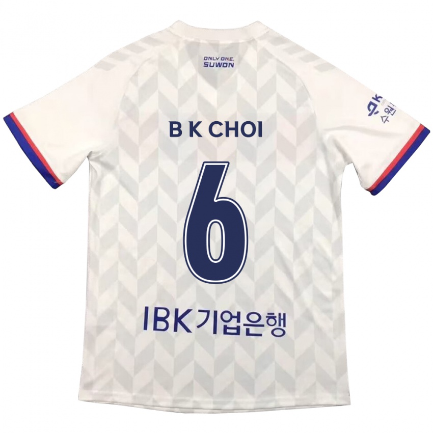 Gyermek Kyu-Baek Choi #6 Fehér Kék Idegenbeli Jersey 2024/25 Mez Póló Ing