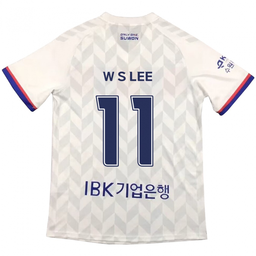 Gyermek Seung-Woo Lee #11 Fehér Kék Idegenbeli Jersey 2024/25 Mez Póló Ing