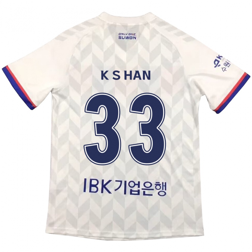 Gyermek Sang-Kyu Han #33 Fehér Kék Idegenbeli Jersey 2024/25 Mez Póló Ing