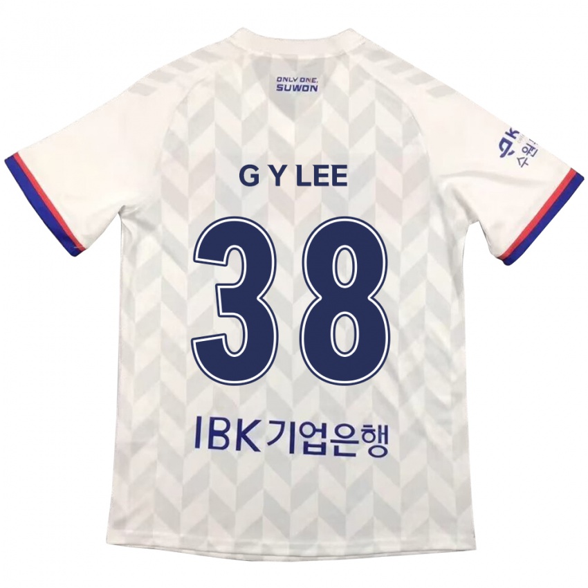 Gyermek Yun-Gun Lee #38 Fehér Kék Idegenbeli Jersey 2024/25 Mez Póló Ing