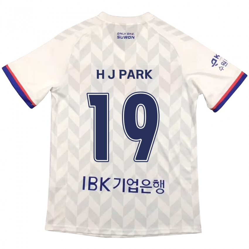 Gyermek Jun-Hui Park #19 Fehér Kék Idegenbeli Jersey 2024/25 Mez Póló Ing