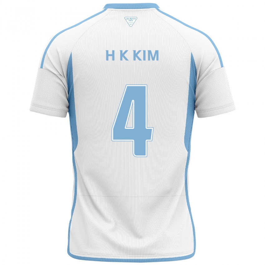 Gyermek Kee-Hee Kim #4 Fehér Kék Idegenbeli Jersey 2024/25 Mez Póló Ing