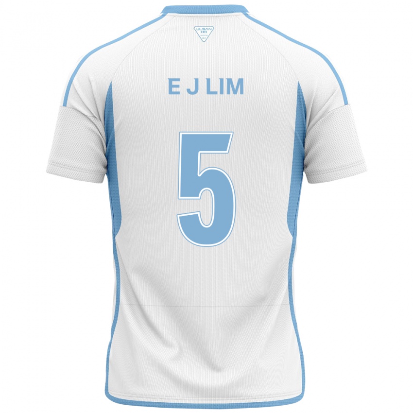 Gyermek Jong-Eun Lim #5 Fehér Kék Idegenbeli Jersey 2024/25 Mez Póló Ing