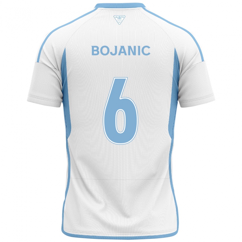 Gyermek Darijan Bojanic #6 Fehér Kék Idegenbeli Jersey 2024/25 Mez Póló Ing