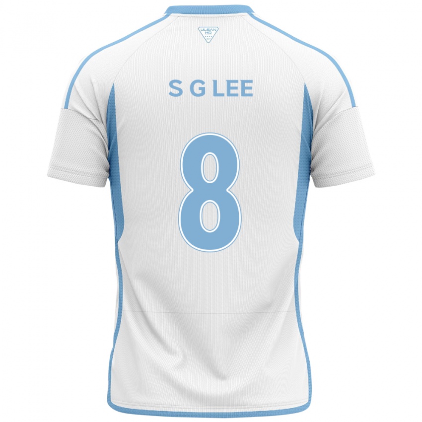 Gyermek Gyu-Sung Lee #8 Fehér Kék Idegenbeli Jersey 2024/25 Mez Póló Ing