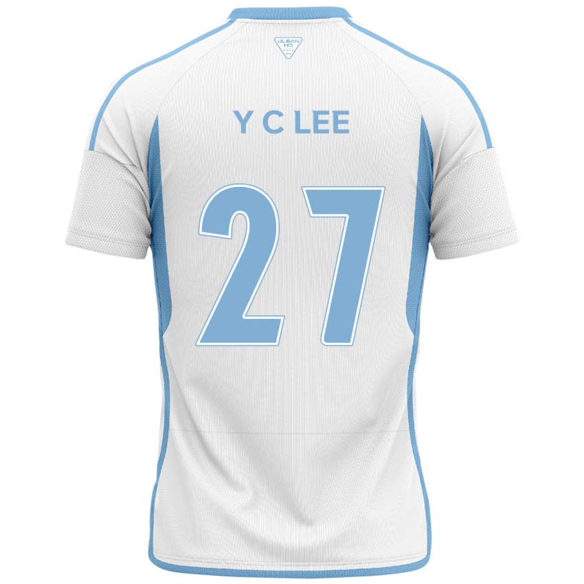 Gyermek Chung-Yong Lee #27 Fehér Kék Idegenbeli Jersey 2024/25 Mez Póló Ing