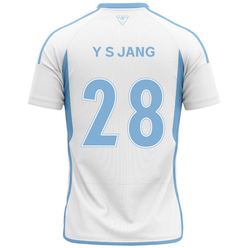 Gyermek See-Young Jang #28 Fehér Kék Idegenbeli Jersey 2024/25 Mez Póló Ing