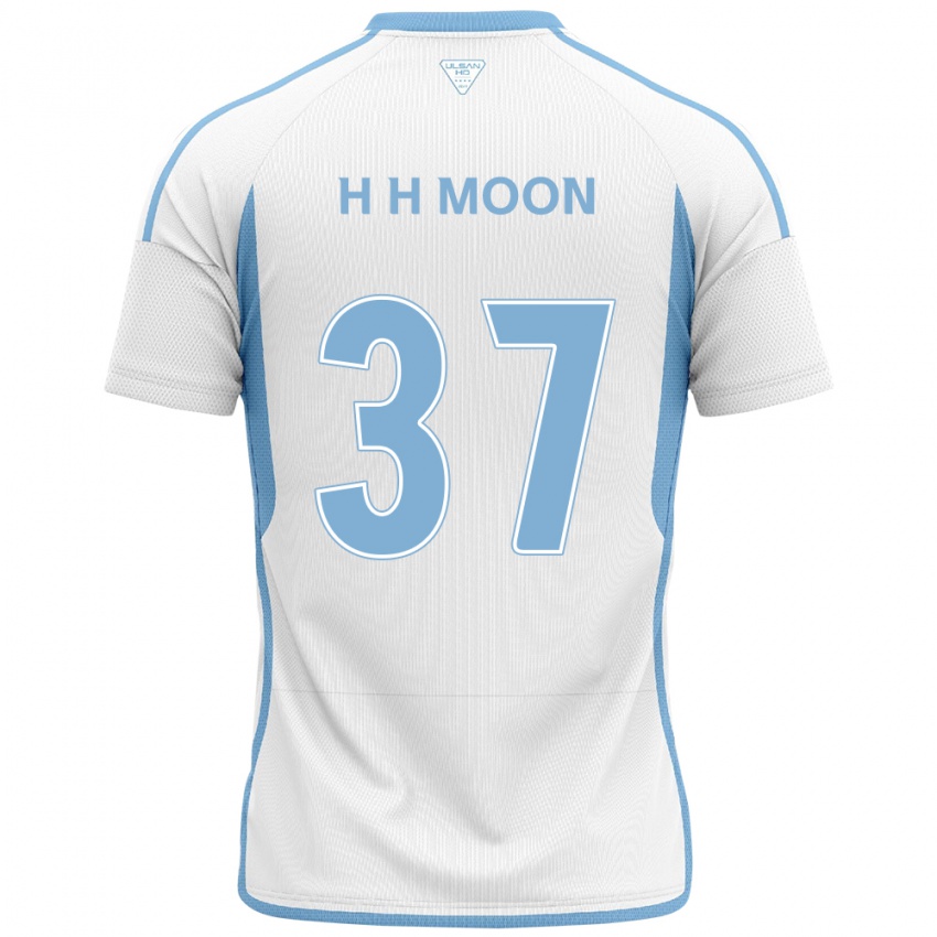 Gyermek Hyeon-Ho Moon #37 Fehér Kék Idegenbeli Jersey 2024/25 Mez Póló Ing