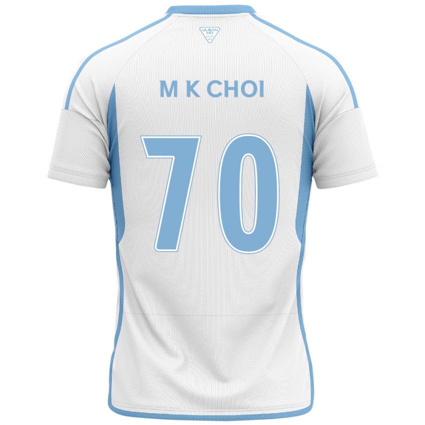 Gyermek Kang-Min Choi #70 Fehér Kék Idegenbeli Jersey 2024/25 Mez Póló Ing