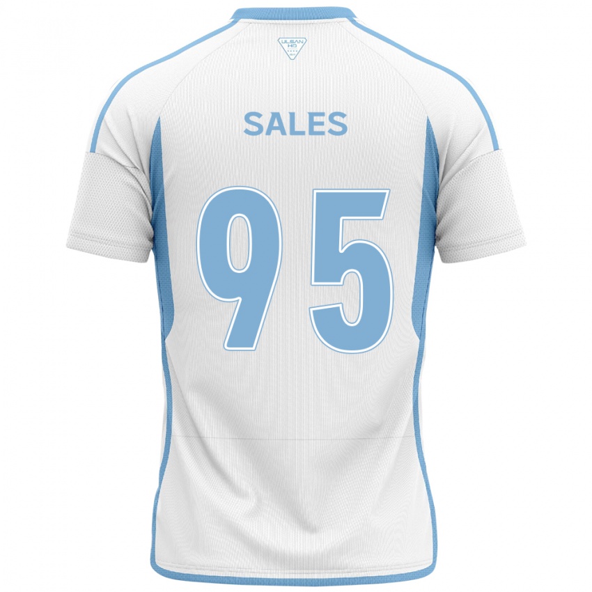 Gyermek Matheus Sales #95 Fehér Kék Idegenbeli Jersey 2024/25 Mez Póló Ing