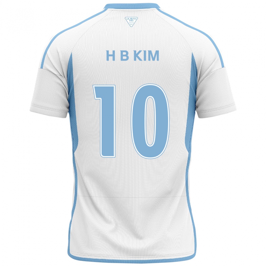 Gyermek Beom-Hwan Kim #10 Fehér Kék Idegenbeli Jersey 2024/25 Mez Póló Ing