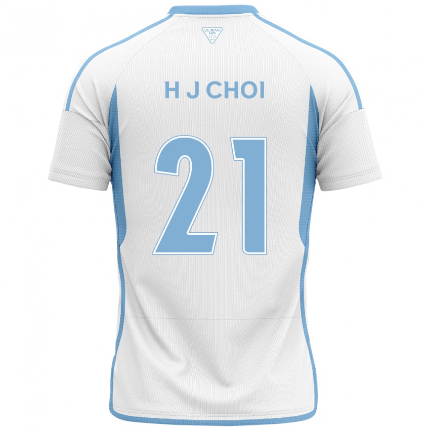 Gyermek Ju-Ho Choi #21 Fehér Kék Idegenbeli Jersey 2024/25 Mez Póló Ing