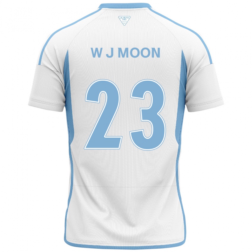 Gyermek Ji-Won Moon #23 Fehér Kék Idegenbeli Jersey 2024/25 Mez Póló Ing