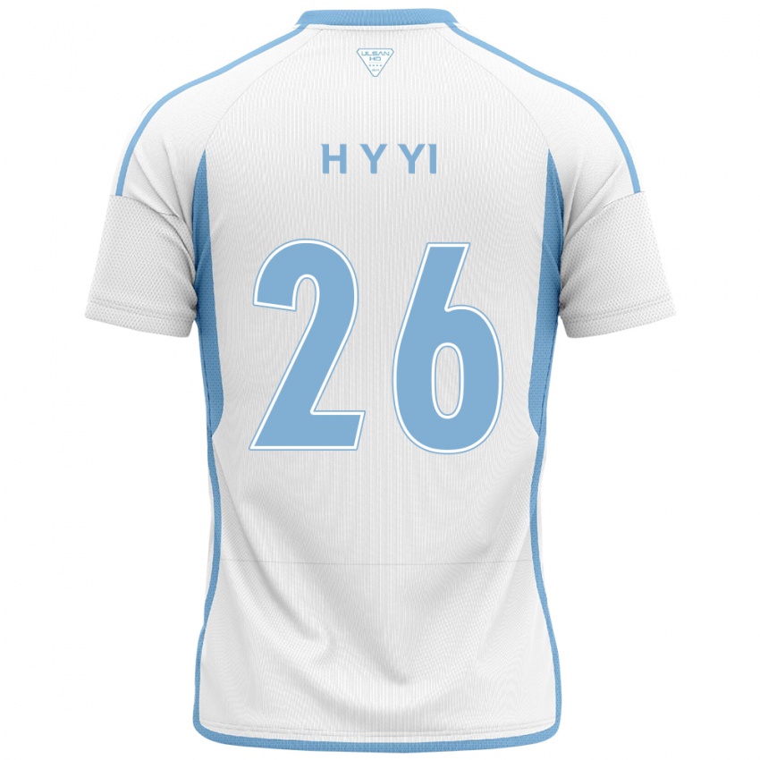 Gyermek Yong-Hyeon Yi #26 Fehér Kék Idegenbeli Jersey 2024/25 Mez Póló Ing