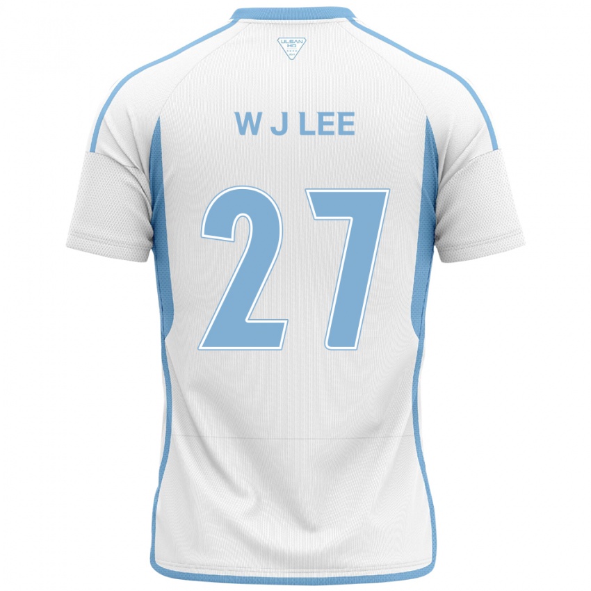 Gyermek Ji-Woo Lee #27 Fehér Kék Idegenbeli Jersey 2024/25 Mez Póló Ing