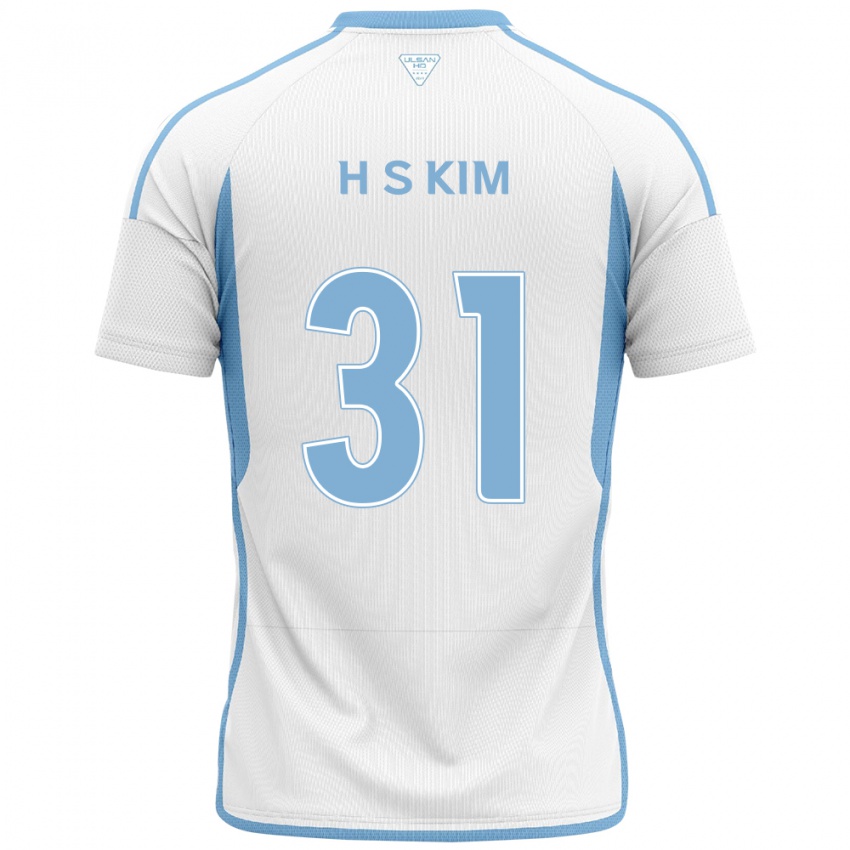 Gyermek Se-Hyoung Kim #31 Fehér Kék Idegenbeli Jersey 2024/25 Mez Póló Ing