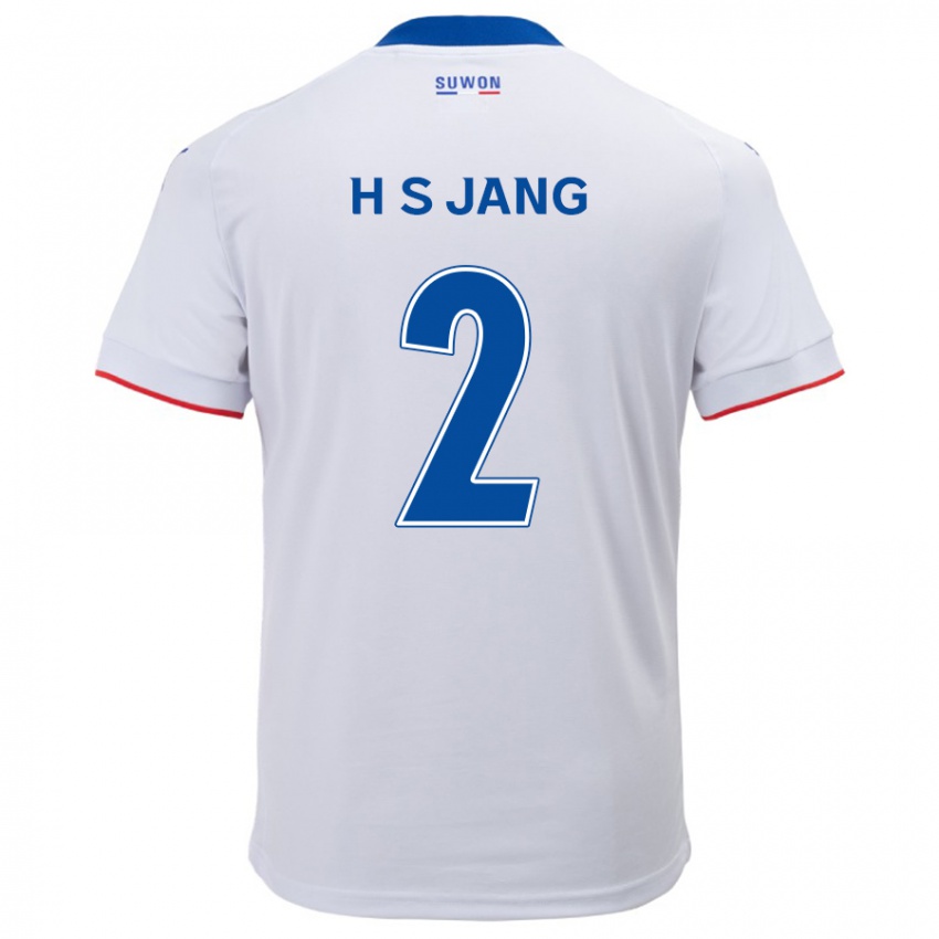 Gyermek Seok-Hwan Jang #2 Fehér Kék Idegenbeli Jersey 2024/25 Mez Póló Ing