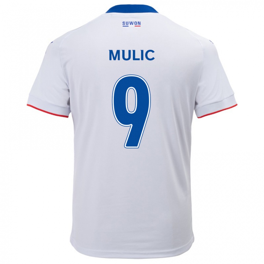 Gyermek Fejsal Mulic #9 Fehér Kék Idegenbeli Jersey 2024/25 Mez Póló Ing