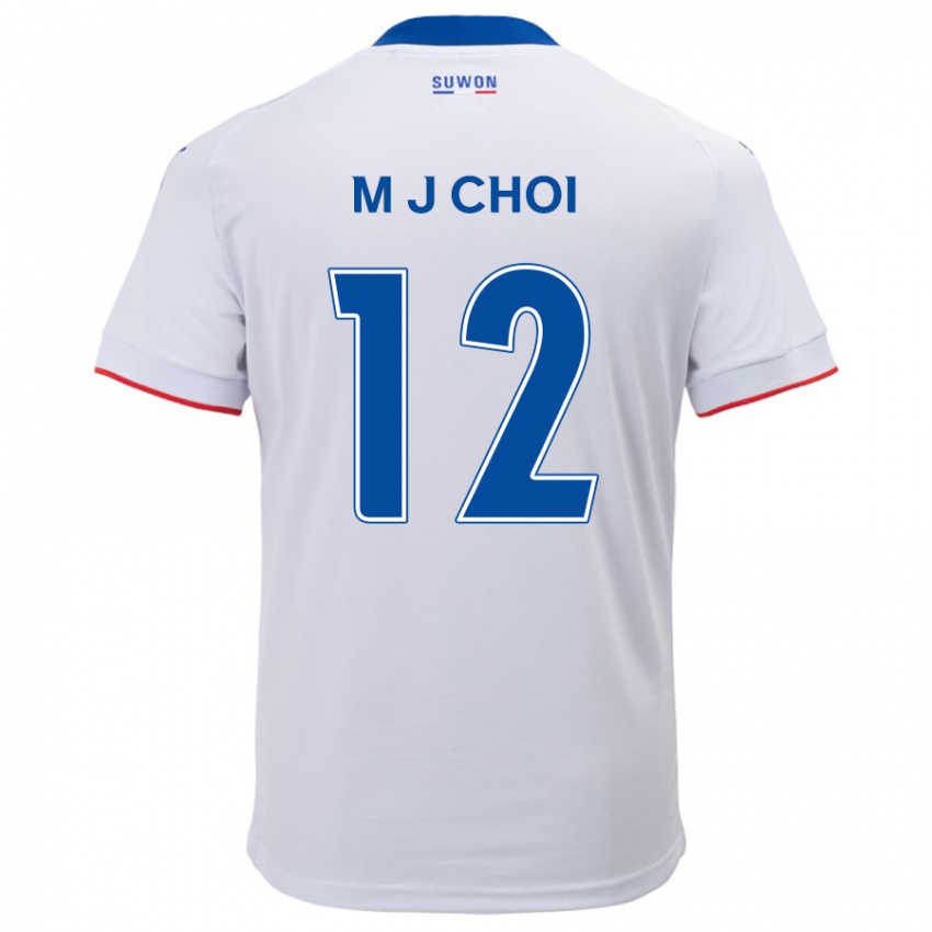 Gyermek Ji-Moog Choi #12 Fehér Kék Idegenbeli Jersey 2024/25 Mez Póló Ing