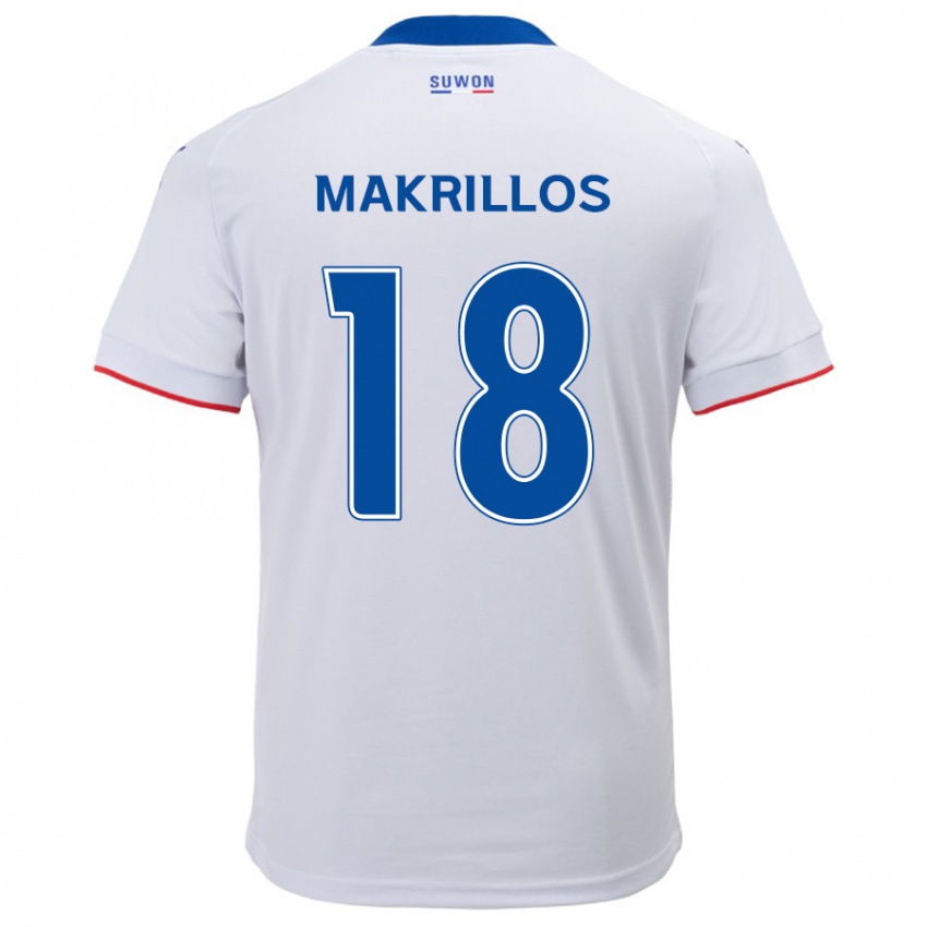 Gyermek Peter Makrillos #18 Fehér Kék Idegenbeli Jersey 2024/25 Mez Póló Ing