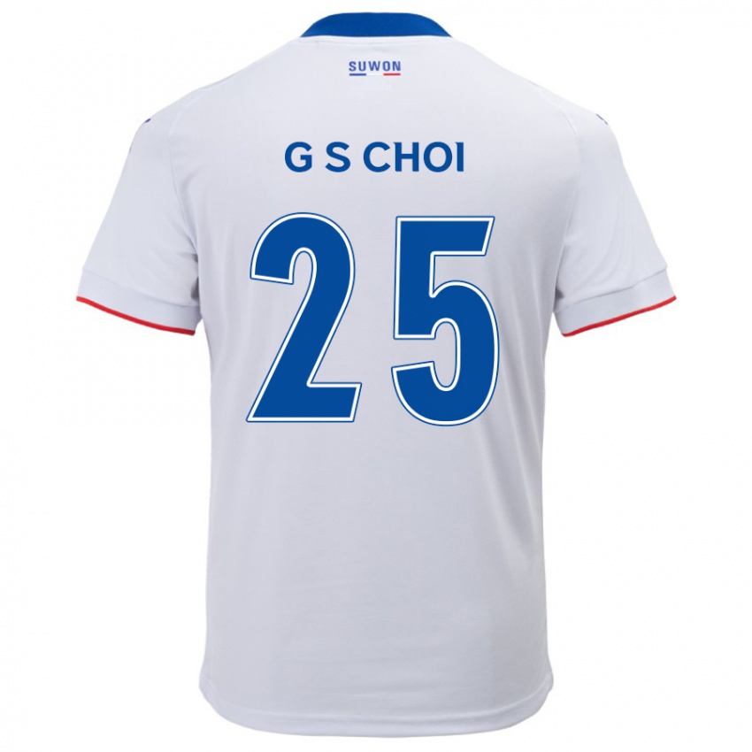 Gyermek Sung-Geun Choi #25 Fehér Kék Idegenbeli Jersey 2024/25 Mez Póló Ing