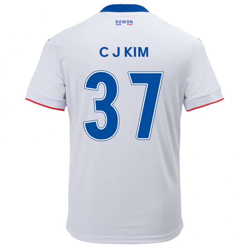 Gyermek Joo-Chan Kim #37 Fehér Kék Idegenbeli Jersey 2024/25 Mez Póló Ing