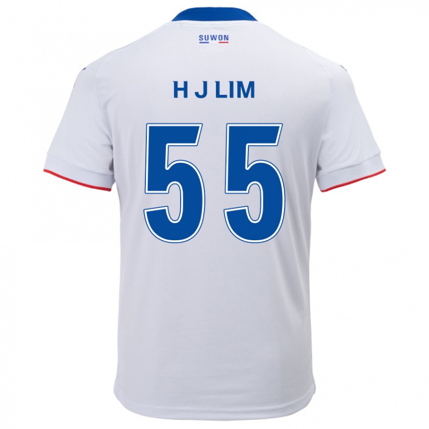 Gyermek Ji-Hoon Lim #55 Fehér Kék Idegenbeli Jersey 2024/25 Mez Póló Ing