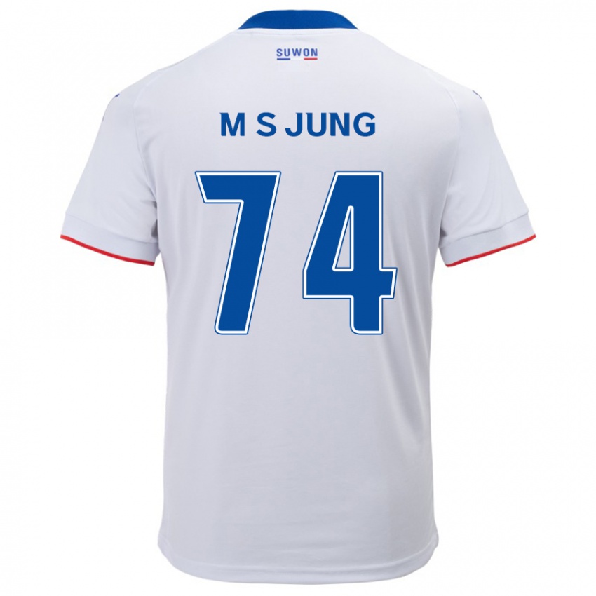 Gyermek Sung-Min Jung #74 Fehér Kék Idegenbeli Jersey 2024/25 Mez Póló Ing