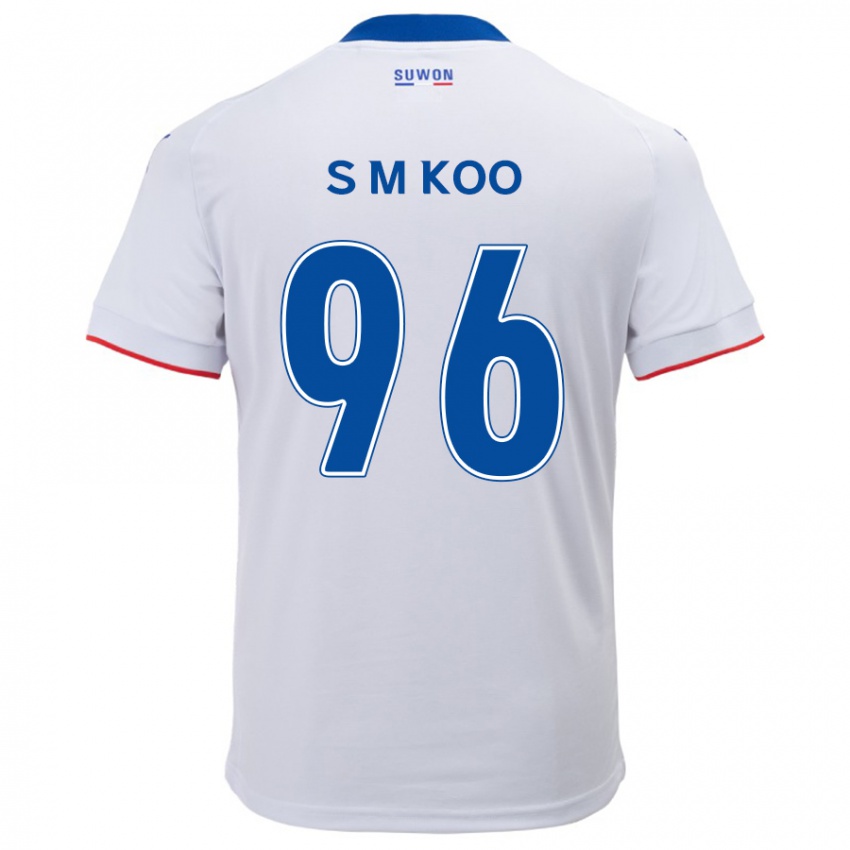 Gyermek Min-Seo Koo #96 Fehér Kék Idegenbeli Jersey 2024/25 Mez Póló Ing