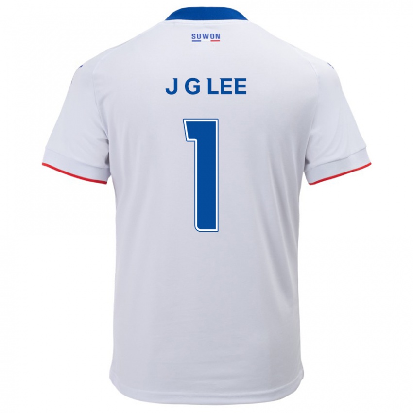 Gyermek Gyeong-Jun Lee #1 Fehér Kék Idegenbeli Jersey 2024/25 Mez Póló Ing