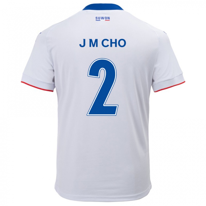 Gyermek Min-Jae Cho #2 Fehér Kék Idegenbeli Jersey 2024/25 Mez Póló Ing