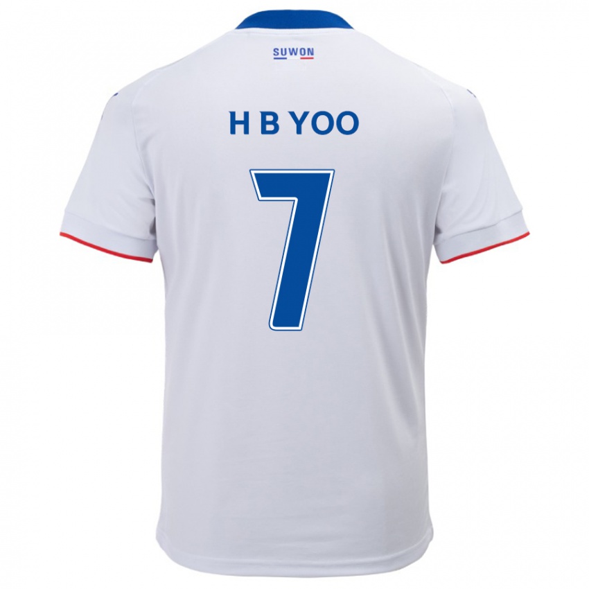 Gyermek Byung-Heon Yoo #7 Fehér Kék Idegenbeli Jersey 2024/25 Mez Póló Ing