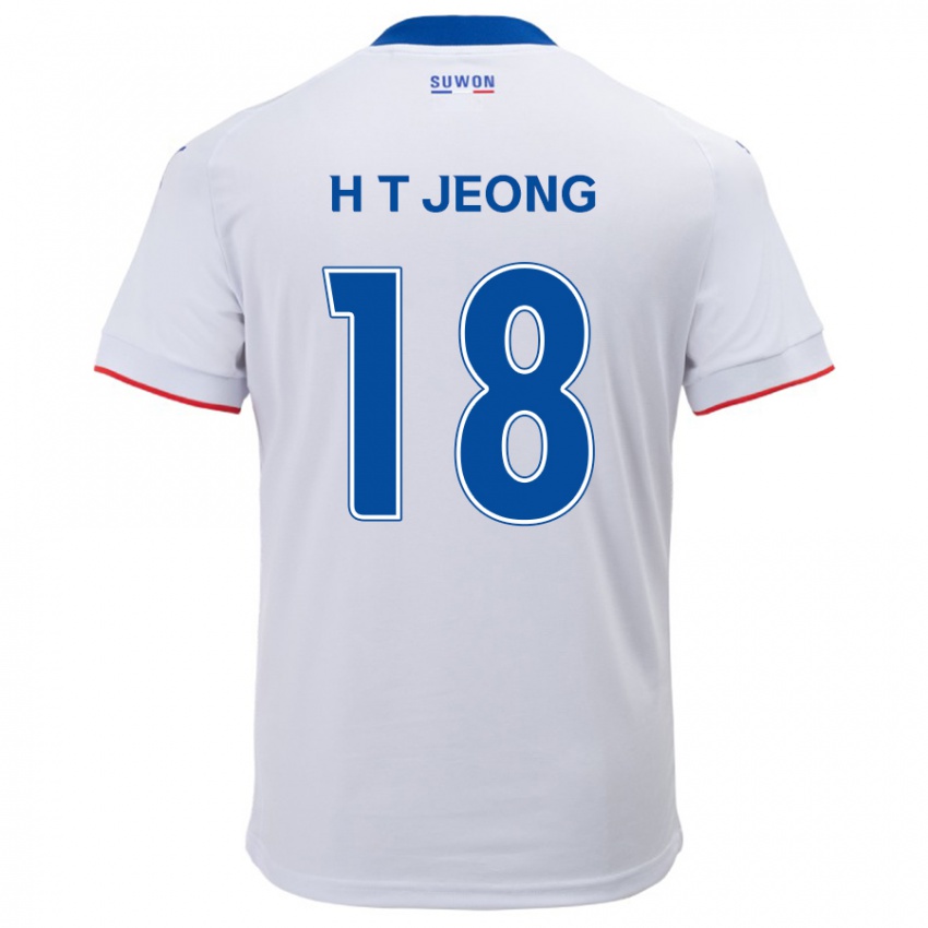 Gyermek Tae-Hwan Jeong #18 Fehér Kék Idegenbeli Jersey 2024/25 Mez Póló Ing