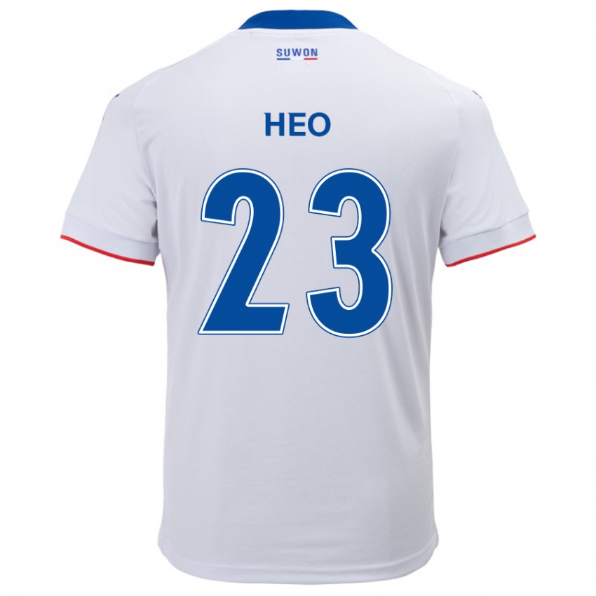 Gyermek Hwan Heo #23 Fehér Kék Idegenbeli Jersey 2024/25 Mez Póló Ing