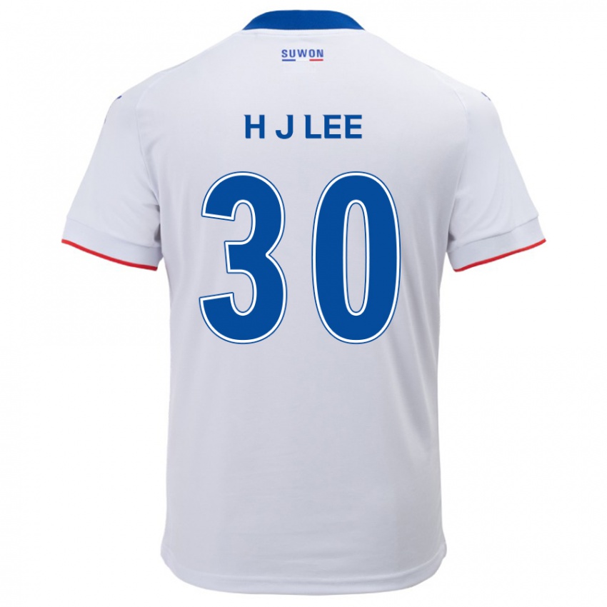 Gyermek Ji-Ho Lee #30 Fehér Kék Idegenbeli Jersey 2024/25 Mez Póló Ing