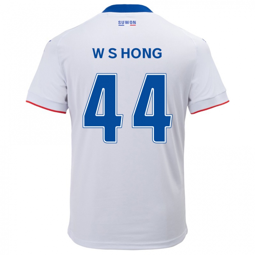 Gyermek Sang-Won Hong #44 Fehér Kék Idegenbeli Jersey 2024/25 Mez Póló Ing