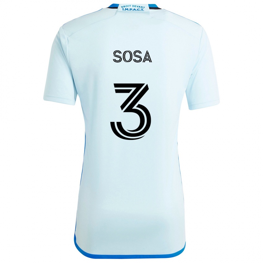 Gyermek Joaquín Sosa #3 Jégkék Idegenbeli Jersey 2024/25 Mez Póló Ing