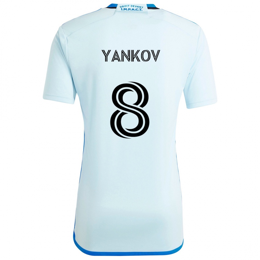 Gyermek Dominik Yankov #8 Jégkék Idegenbeli Jersey 2024/25 Mez Póló Ing