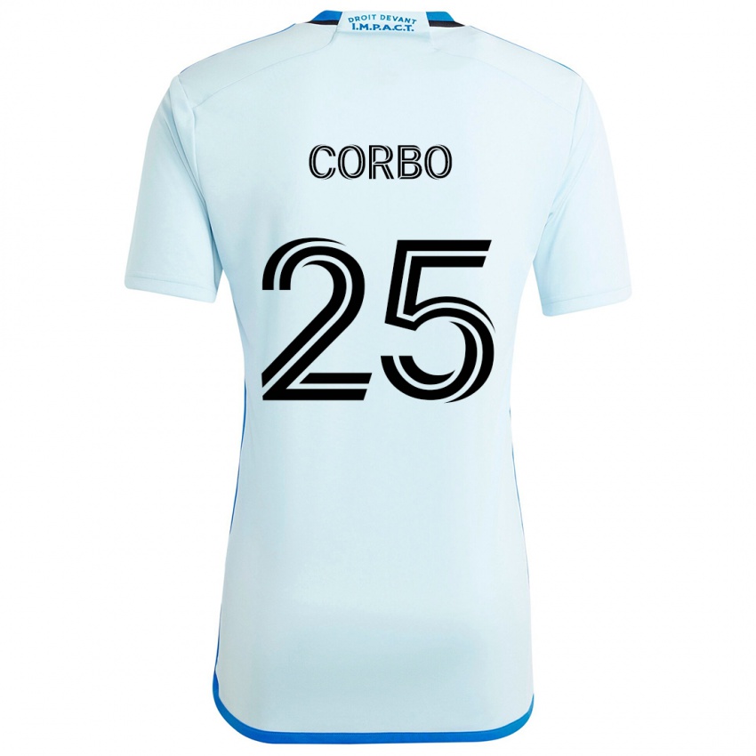 Gyermek Gabriele Corbo #25 Jégkék Idegenbeli Jersey 2024/25 Mez Póló Ing