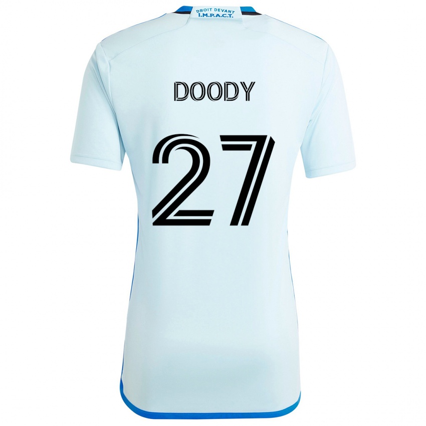 Gyermek Grayson Doody #27 Jégkék Idegenbeli Jersey 2024/25 Mez Póló Ing